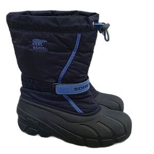 Sorel youth Flurry Boot Blue / Black waterproof Weather Resistant Snow Boot SZ 7